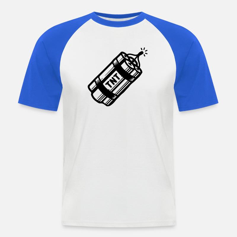 Dynamit Tnt - Männer Baseball-T-Shirt - Weiß/Royalblau