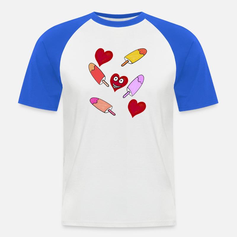 Eis Eiskrem Eiscreme Kinder - Männer Baseball-T-Shirt - Weiß/Royalblau