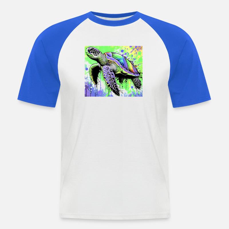 turtle - Men's Baseball T-Shirt - white/royal blue