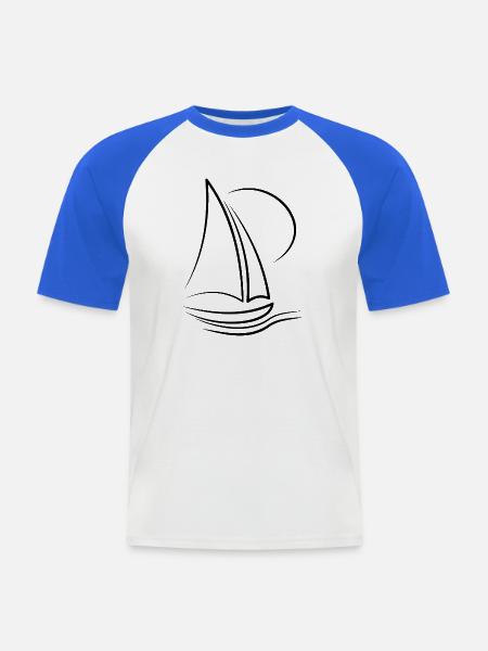 Segelboot Segelschiff Seemann - Männer Baseball-T-Shirt - Weiß/Royalblau