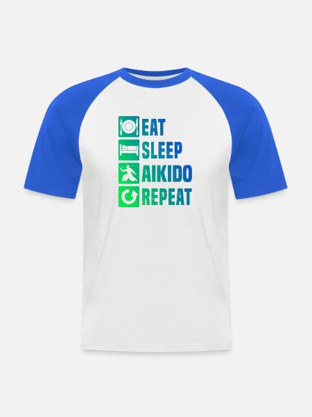 Japanische Kampfkunst Geschenkidee für Weihnachten - Männer Baseball-T-Shirt - Weiß/Royalblau