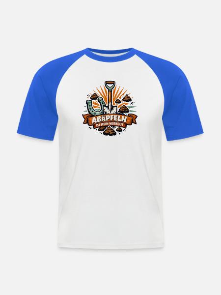 Abäppeln Ist Mein Workout - Männer Baseball-T-Shirt - Weiß/Royalblau