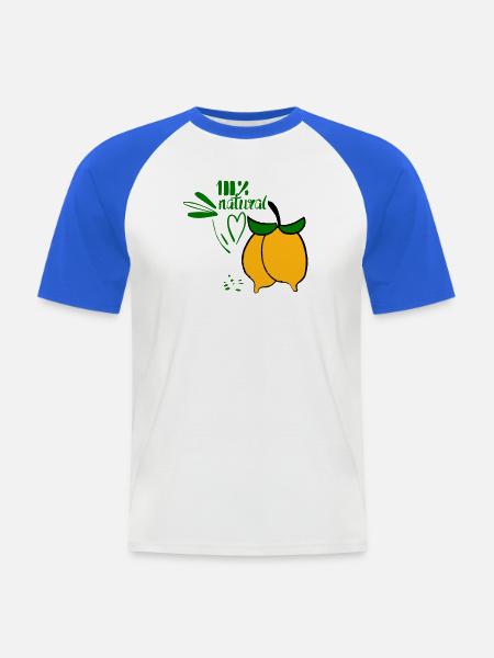 Lemons - Men's Baseball T-Shirt - white/royal blue