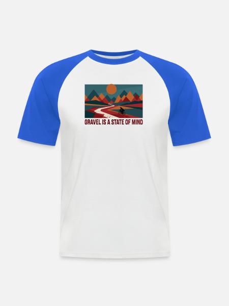 Kies ist ein Geisteszustand-Shirt - Männer Baseball-T-Shirt - Weiß/Royalblau
