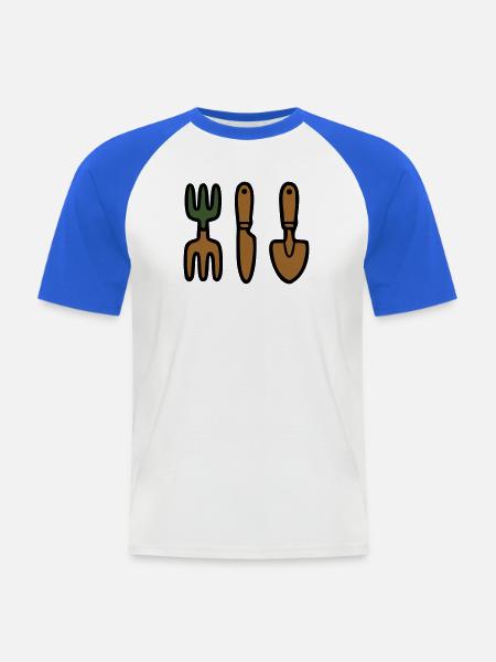 Gartenwerkzeug Gärtner Landschaftsbau Garten - Männer Baseball-T-Shirt - Weiß/Royalblau