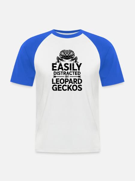 Leopardgecko Sprüche Lustige Leopardgecko Geschenk - Männer Baseball-T-Shirt - Weiß/Royalblau