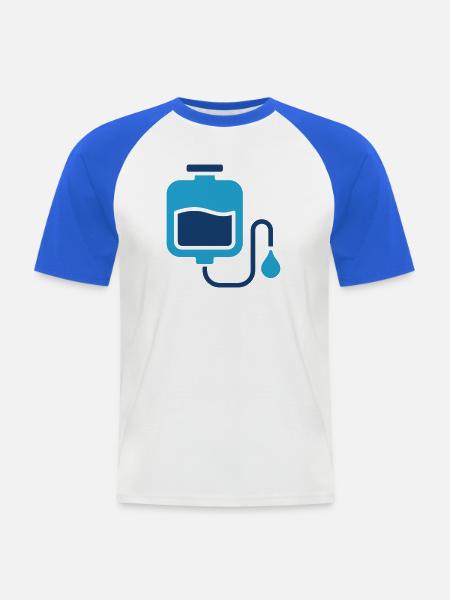 IV-Tropfleitungs-Icon Infusionstherapie Medizinischer Vektor - Männer Baseball-T-Shirt - Weiß/Royalblau