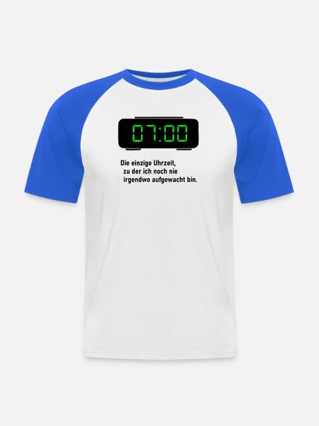 Die einzige Uhrzeit - Männer Baseball-T-Shirt - Weiß/Royalblau