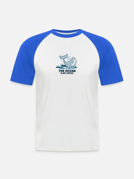 Meeresbiologe Geschenk für Ozeanliebhaber - Männer Baseball-T-Shirt - Weiß/Royalblau