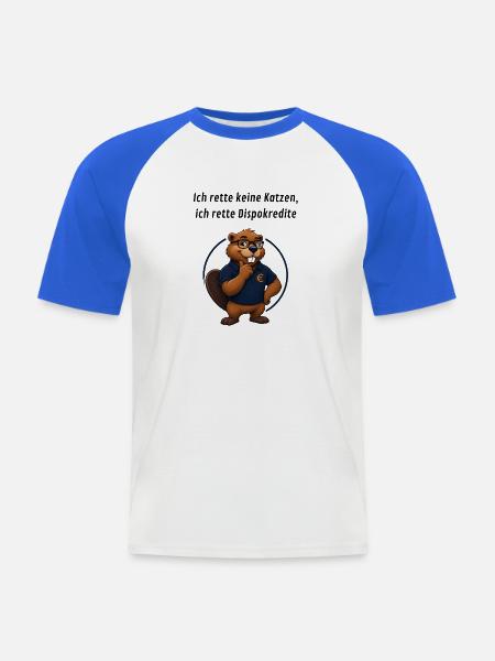 Benno Biber Banker - Dispokredite - Männer Baseball-T-Shirt - Weiß/Royalblau