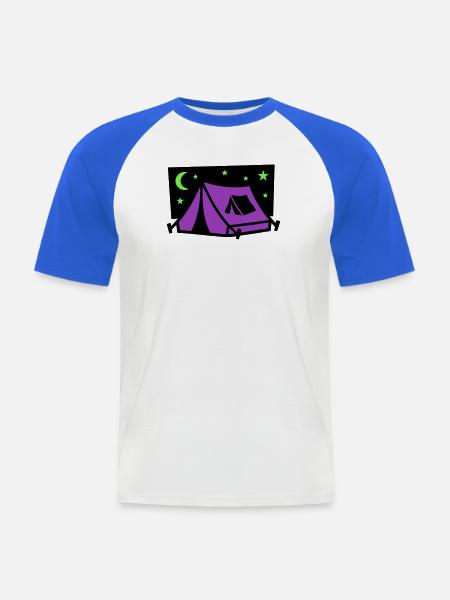 Festival Tent Night Logo - Men's Baseball T-Shirt - white/royal blue