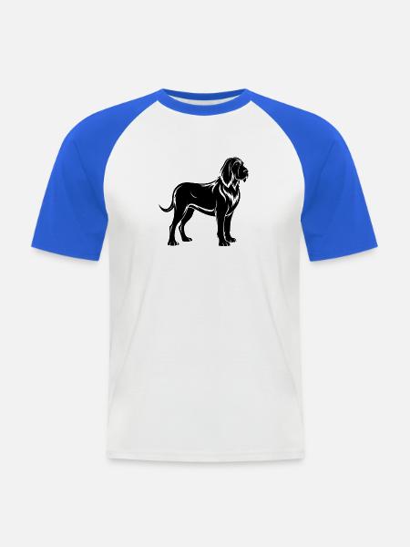 Bluthund - Männer Baseball-T-Shirt - Weiß/Royalblau