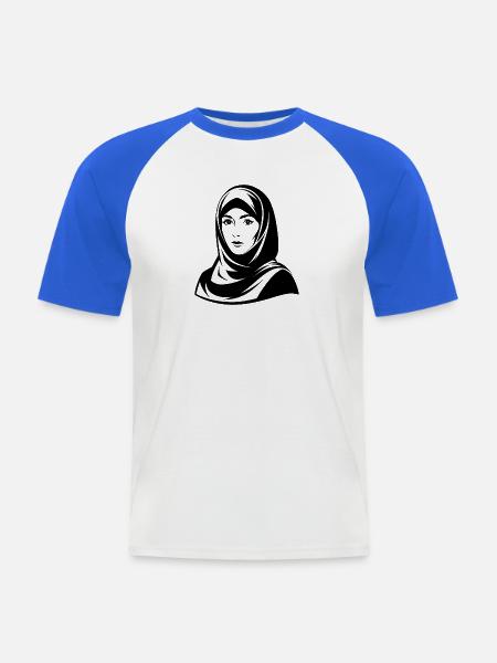 Hijab Woman - Men's Baseball T-Shirt - white/royal blue