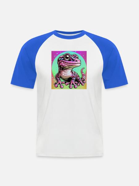 Gecko - Men's Baseball T-Shirt - white/royal blue