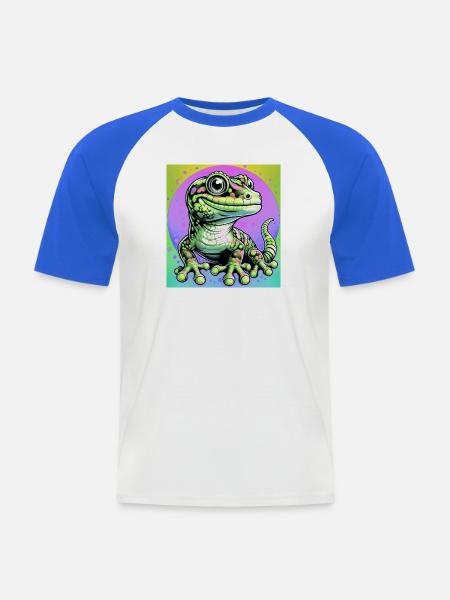 Gecko - Men's Baseball T-Shirt - white/royal blue