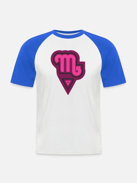 Tierkreis, Stammesskorpion und Wasser - Männer Baseball-T-Shirt - Weiß/Royalblau
