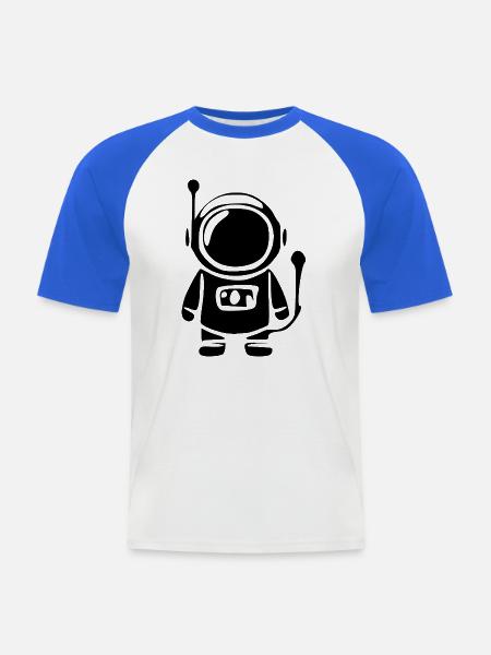 Astronaut im Weltall Geschenk - Männer Baseball-T-Shirt - Weiß/Royalblau