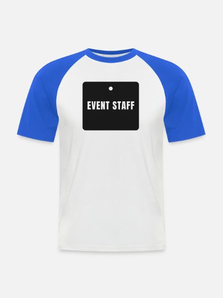 Event Staff Badge - Personal Veranstaltung - Männer Baseball-T-Shirt - Weiß/Royalblau