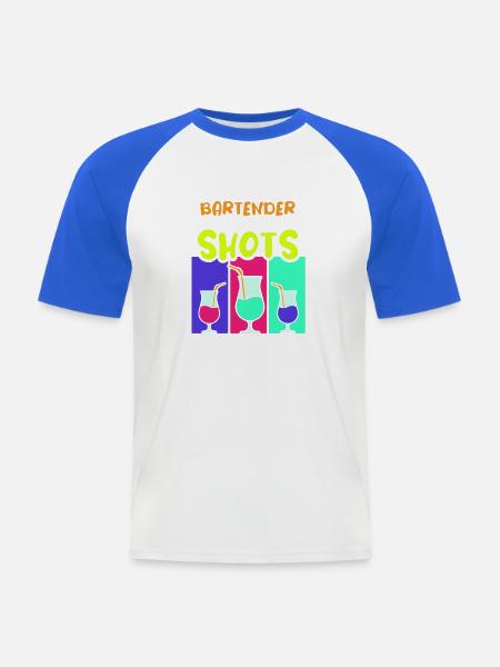 Kellner Barkeeper Ober Bar Bartender barchef - Männer Baseball-T-Shirt - Weiß/Royalblau