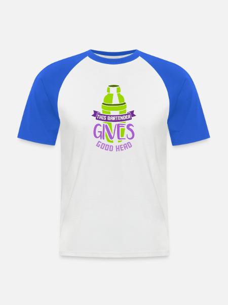 Kellner Barkeeper Ober Bar Bartender barchef - Männer Baseball-T-Shirt - Weiß/Royalblau