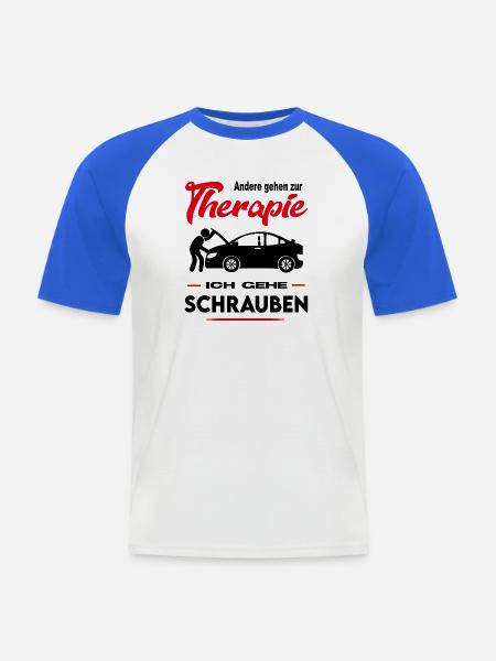 Automechaniker KFZ Mechaniker Schrauber Beruf - Männer Baseball-T-Shirt - Weiß/Royalblau