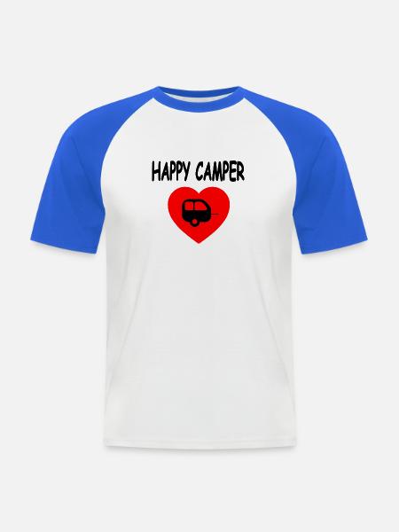 Camper - Männer Baseball-T-Shirt - Weiß/Royalblau