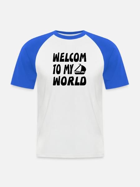 Segeln - Männer Baseball-T-Shirt - Weiß/Royalblau