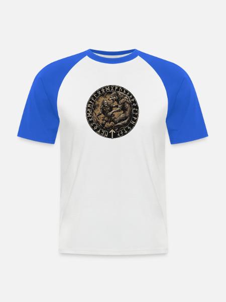 Jäger Germane Runen - Männer Baseball-T-Shirt - Weiß/Royalblau