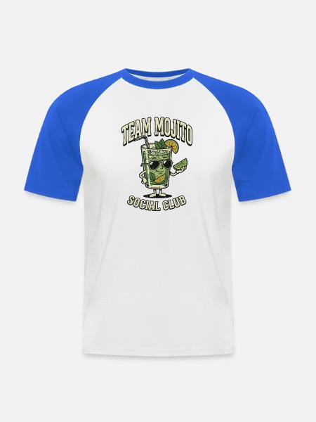 Hen Party Team Mojito Cocktail Bartender - Männer Baseball-T-Shirt - Weiß/Royalblau