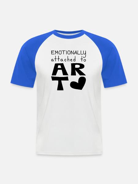 Emotional an Kunst gebunden, schwarz - Männer Baseball-T-Shirt - Weiß/Royalblau