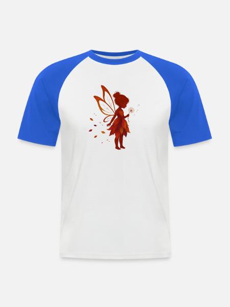Kleine Fee – Wünsche werden Flügel - Männer Baseball-T-Shirt - Weiß/Royalblau