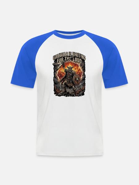Germanen Valhalla - Männer Baseball-T-Shirt - Weiß/Royalblau