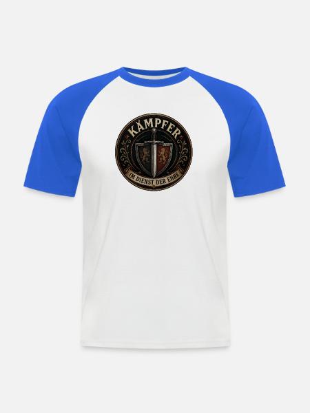 Kämpfer – Im Dienst der Ehre - Männer Baseball-T-Shirt - Weiß/Royalblau
