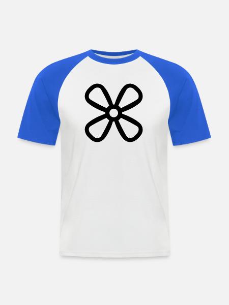 Propeller - Männer Baseball-T-Shirt - Weiß/Royalblau