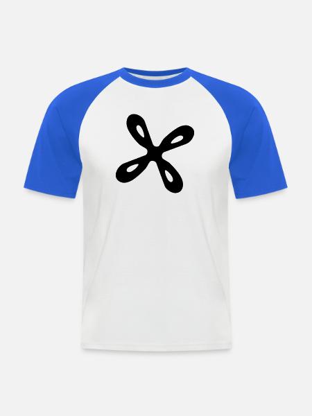 Propeller - Männer Baseball-T-Shirt - Weiß/Royalblau