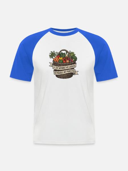 Garten Gemüse Gärtnerin Gärtner - Männer Baseball-T-Shirt - Weiß/Royalblau
