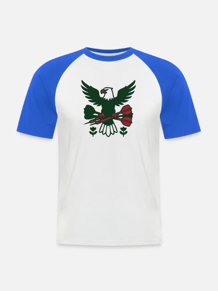 Adler Dartpfeile Logo - Männer Baseball-T-Shirt - Weiß/Royalblau