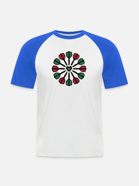 Dartpfeile Mandala Icon - Männer Baseball-T-Shirt - Weiß/Royalblau