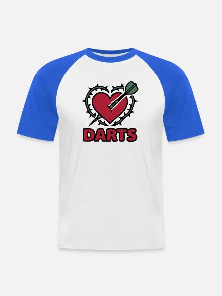 Darts Herz Dornen Logo - Männer Baseball-T-Shirt - Weiß/Royalblau