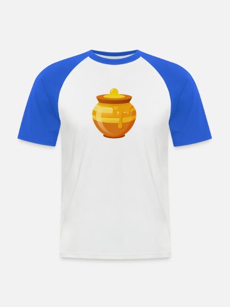 Honey Pot - Männer Baseball-T-Shirt - Weiß/Royalblau