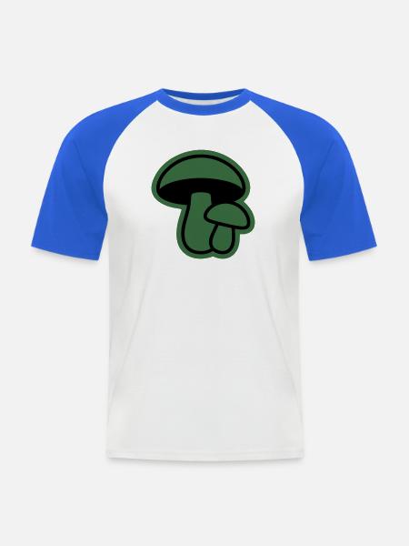 Gruene Pilz Silhouette Icon - Männer Baseball-T-Shirt - Weiß/Royalblau