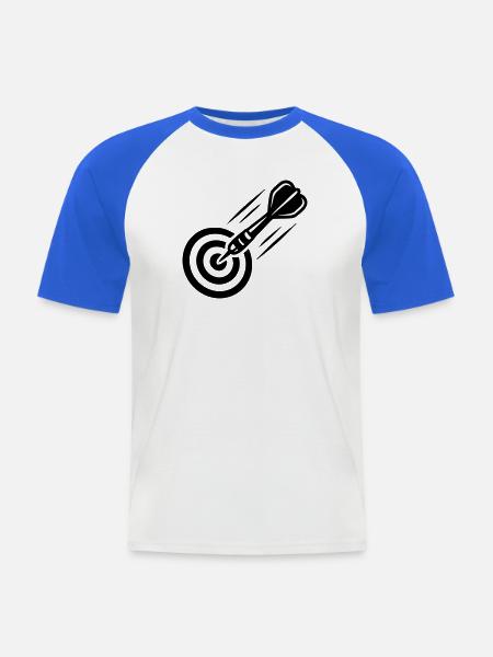 Fliegender Dartpfeil Icon - Männer Baseball-T-Shirt - Weiß/Royalblau