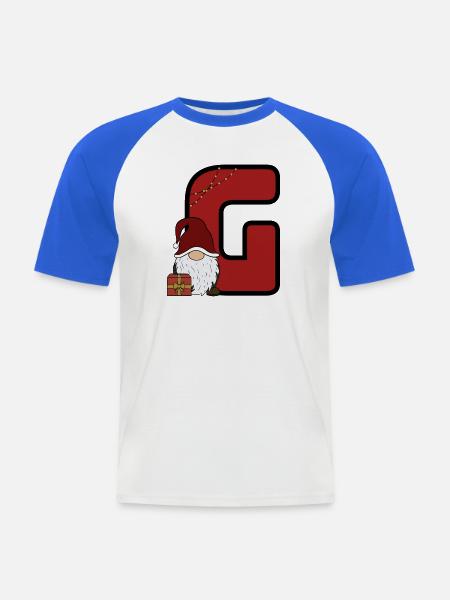 G-Weihnachtsgnom und Geschenk - Männer Baseball-T-Shirt - Weiß/Royalblau