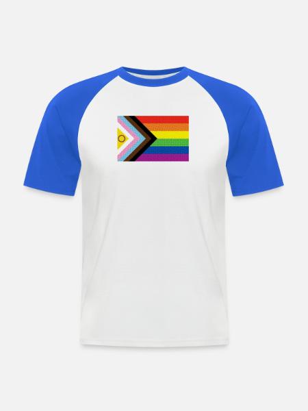 LGBTQIA+ - Männer Baseball-T-Shirt - Weiß/Royalblau