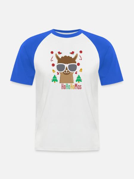 Weihnachtsmann Trinkt Alkohol - Männer Baseball-T-Shirt - Weiß/Royalblau