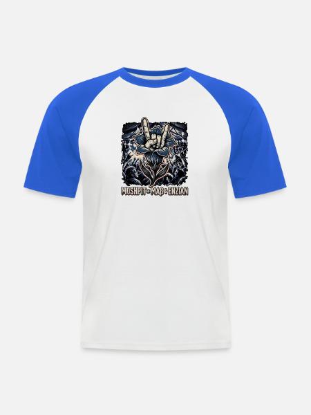 Heavy Metal Enzian - Männer Baseball-T-Shirt - Weiß/Royalblau