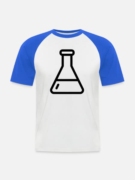 Chemielabor Erlenmeyer Flask - Männer Baseball-T-Shirt - Weiß/Royalblau