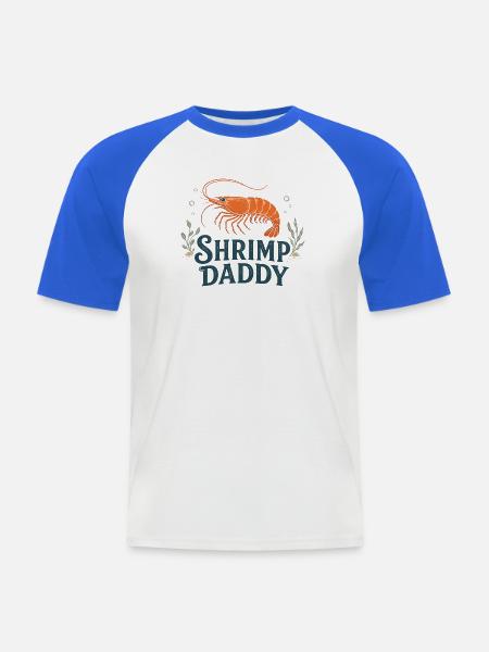 Shrimp Daddy Zwerggarnele - Männer Baseball-T-Shirt - Weiß/Royalblau