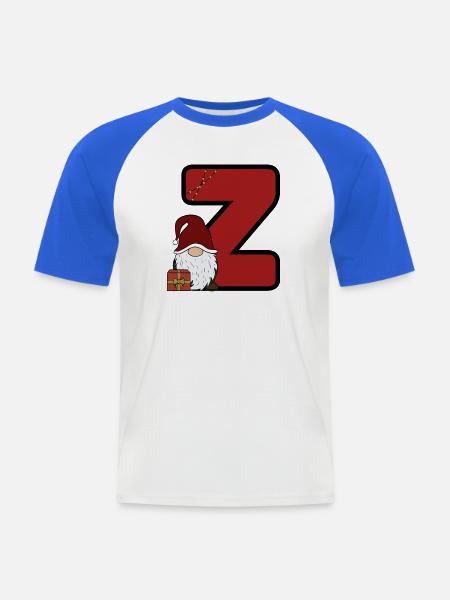 Z Weihnachtsgnom Z Design - Männer Baseball-T-Shirt - Weiß/Royalblau