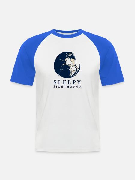 Sleepy Sighthound Greyhound Rettungshemd - Männer Baseball-T-Shirt - Weiß/Royalblau